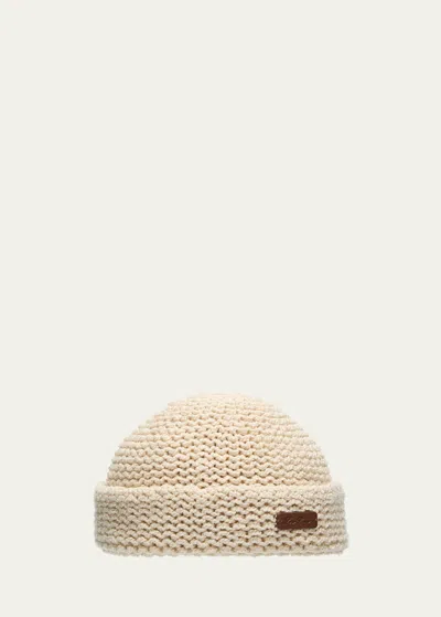 Loro Piana Men's Kosuke Cotton Knit Beanie Hat In Neutral