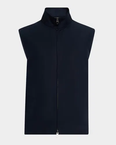 LORO PIANA MEN'S LANDON FULL-ZIP COTTON SATIN VEST