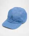 Loro Piana Men's Linen 6-panel Baseball Hat In Wf11 Infinity
