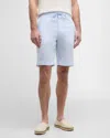 Loro Piana Men's Linen Drawstring Bermuda Shorts In Spring Sky