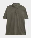 Loro Piana Men's Linen Jersey Dublon Polo Shirt In 516z Sea Oak