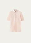 Loro Piana Men's Linen Jersey Dublon Polo Shirt In Plum Flower