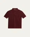 Loro Piana Men's Linen Jersey Dublon Polo Shirt In Q09y Deep Maroon