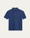 Loro Piana Men's Linen Jersey Dublon Polo Shirt In W1c6 Blue Spirulina