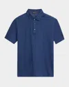 Loro Piana Men's Linen Jersey Dublon Polo Shirt In W1c6 Blue Spirulina