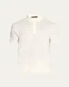 Loro Piana Men's Linen Jersey Dublon Polo Shirt In White