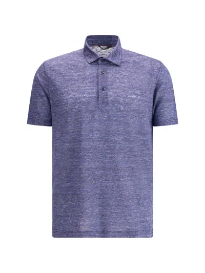 Loro Piana Jersey Linen Polo Shirt In Blue
