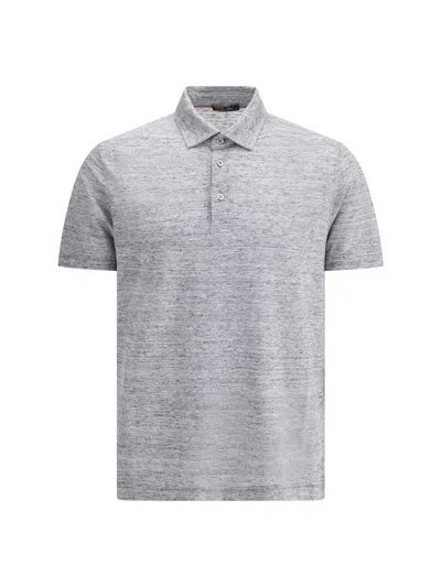 Loro Piana Short-sleeve Polo Shirt In Gray