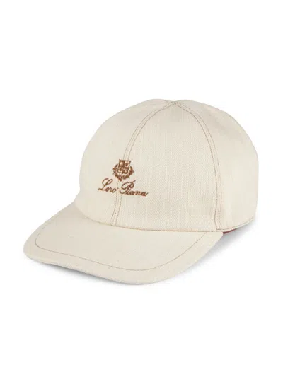 Loro Piana Men's Logo-embroidered Cotton Baseball Cap In Gypsum