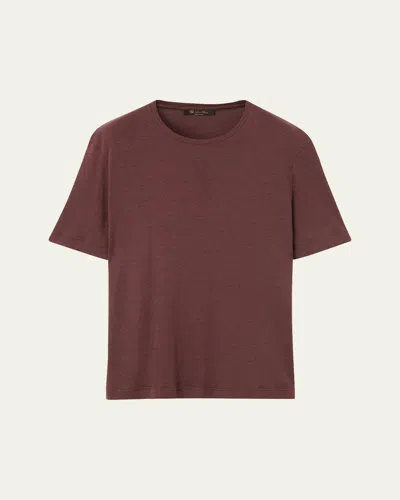 Loro Piana Men's Mazzorbo Silk And Cotton Crewneck T-shirt In Burgundy