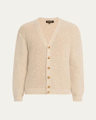 Loro Piana Men's Meina Cotton Cardigan In J1tp Pearl Barley