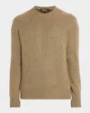 Loro Piana Men's Mersey Baby Cashmere Crewneck Sweater In Brown