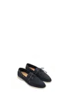 Loro Piana Suede Loafers With Rubber Sole And Metal Eyelets In Blue
