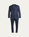 Loro Piana Men's Modern-fit Wool Herringbone Suit In Blue Pattern