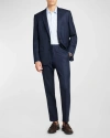 Loro Piana Men's Modern-fit Wool Two-button Suit In Blue Pattern