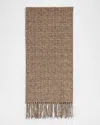 Loro Piana Fringed Cashmere-tweed Scarf In Brown Tweed