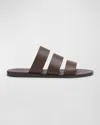 Loro Piana Naha Seawalk Silky Leather Slides In Testa Di Moro