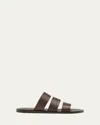 Loro Piana Naha Seawalk Silky Leather Slides In Testa Di Moro