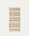Loro Piana Nakaumi Frayed Striped Silk, Linen And Cotton-blend Scarf In F5tt Tapiocarammed