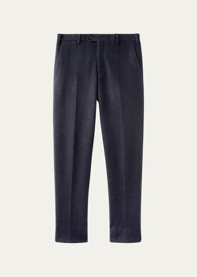 Loro Piana Men's Novalis Double-layered Cashmere Jersey Trousers In Black