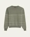 Loro Piana Men's Oggebbio Wool And Cotton Crewneck Sweater In B4yu Sage Tea