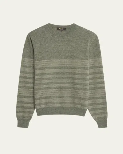 Loro Piana Men's Oggebbio Wool And Cotton Crewneck Sweater In B4yu Sage Tea