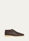 Loro Piana Leather Chukka Boot In Very Dark Brown