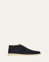 Loro Piana Men's Desert Walk Suede Derby Shoes In Rust
