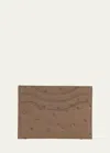 Loro Piana Men's Ostrich Leather Card Holder In Warm Mastic