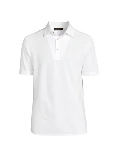 Loro Piana Men's Piqué Dyed Polo Shirt In Optical White