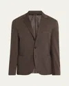 Loro Piana Men's Pique Single-breasted Sweater Jacket In 516x Black Pine