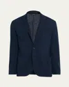 Loro Piana Men's Pique Single-breasted Sweater Jacket In W000 Blue Navy