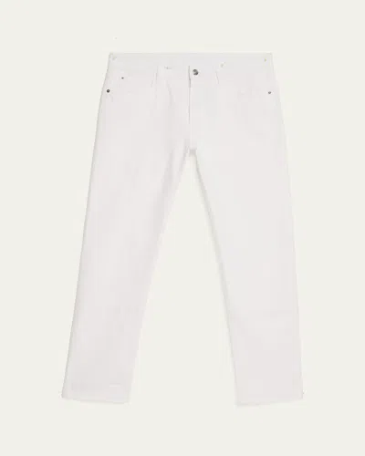 Loro Piana Quarona Slim-fit Stretch-cotton Twill Trousers In White
