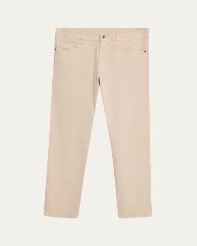 Loro Piana Men's Quarona Linen And Cotton Stretch Five-pocket Pants In D09q Dusty Rain