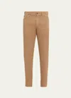 Loro Piana Men's Quarona Linen-cotton 5-pocket Pants In Autunno