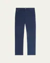Loro Piana Men's Quarona Linen-cotton 5-pocket Pants In Deep Down Ocean
