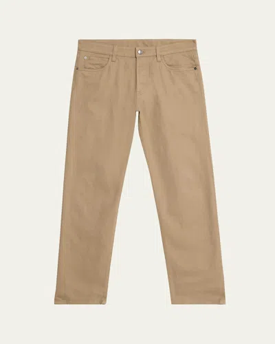 Loro Piana Men's Quarona Slim Five-pocket Trousers In Brown