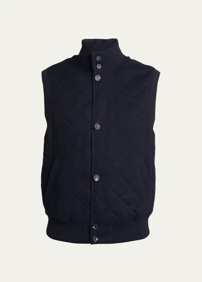 Loro Piana Wendbare Weste Carry Aus Kaschmir In Blue_navy