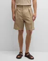 LORO PIANA MEN'S REINGA PLEATED BERMUDA SHORTS