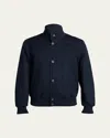 Loro Piana Men's Reversible Quilted Cashmere Bomber Jacket In Navy