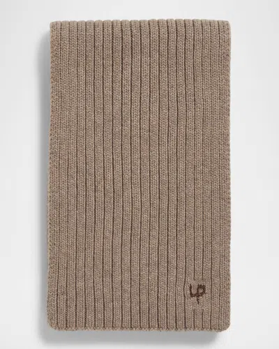 Loro Piana Men's Ribbed Cashmere Scarf In Brown