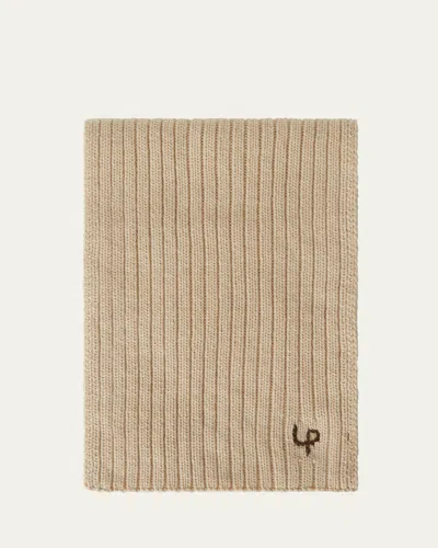 Loro Piana Men's Ribbed Cashmere Scarf In Natural Melange