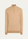 Loro Piana Men's Roadster 1/4-zip Cashmere Sweater In J1qs Acorn Mel-bi