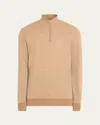 Loro Piana Men's Roadster 1/4-zip Cashmere Sweater In J1qs Acorn Mel-biscu
