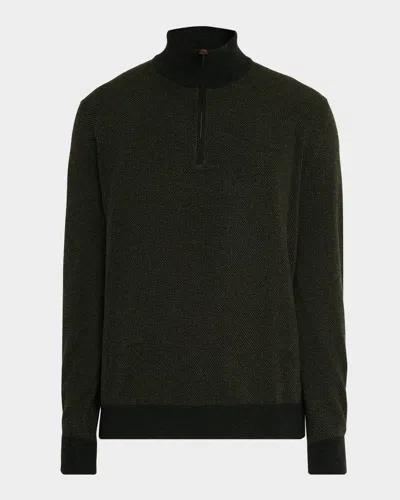 Loro Piana Men's Roadster Cashmere Quarter-zip Sweater In Black