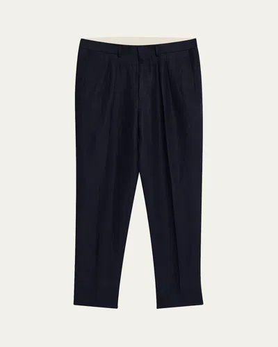 Loro Piana Men's Ruben Linen Pants In Black