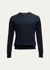 Loro Piana Men's Scollo Cashmere V-neck Sweater In Blue Navy