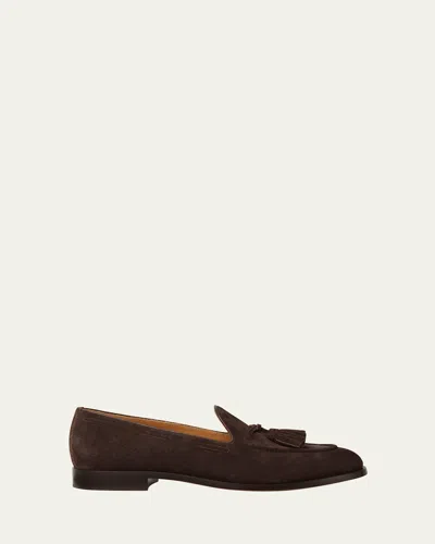 Loro Piana Men's Serge Suede Tassel Loafers In Brown