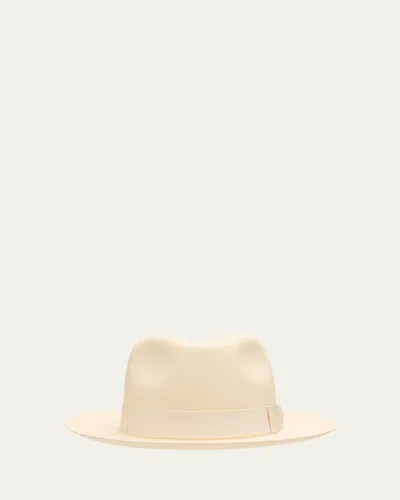 Loro Piana Men's Sergio Straw Fedora Hat In A0lz Natural Montecr