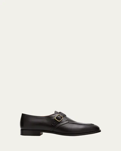 Loro Piana Men's Sergio Walk Leather Single-monk Strap Loafers In Black